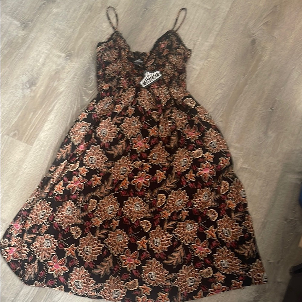 Angie Pink and Orange Sleeveless Sundress for a Casual Night Out